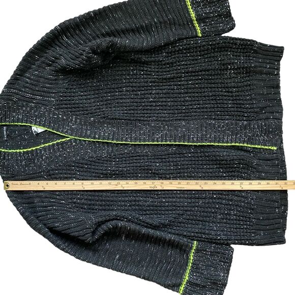 Express Chunky Knit Oversized Cardigan Women M/L Black Open Front Boho Lagenlook - Picture 5 of 7